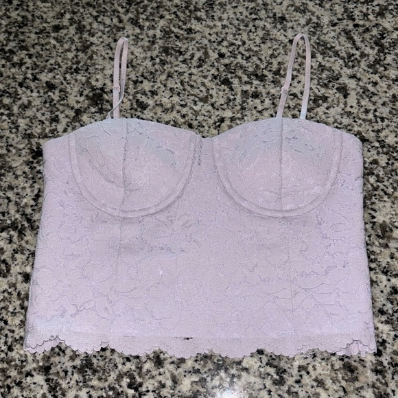Audrey Parks + Francesca’s XS Lavender Lace Corset - New, Adjustable Straps - Picture 2 of 5